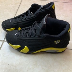 MENS AIR JORDAN 14 BLACK & YELLOW SIZE 11.5